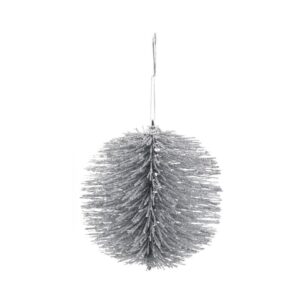 Bombka srebrna szczotkowana 10 cm elegancka zawieszka choinkowa dekoracja