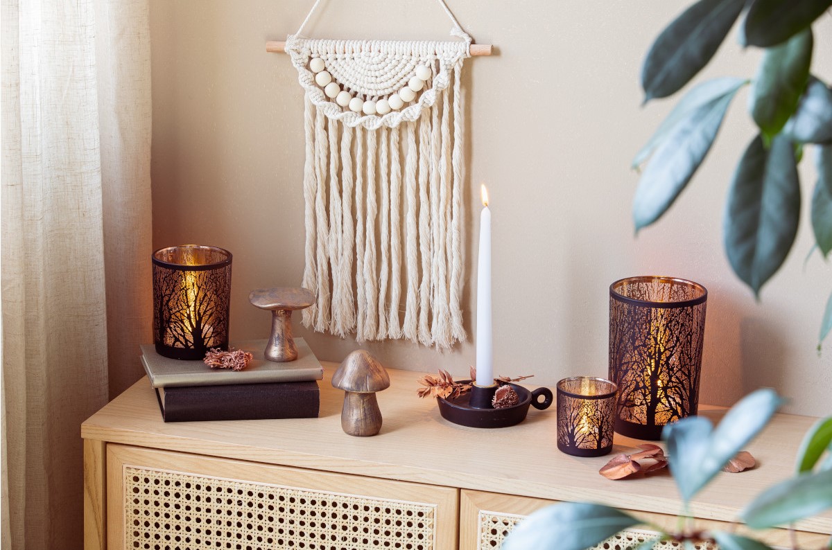 Szklany świecznik czarna matowa mozaika – nowoczesna i elegancka dekoracja