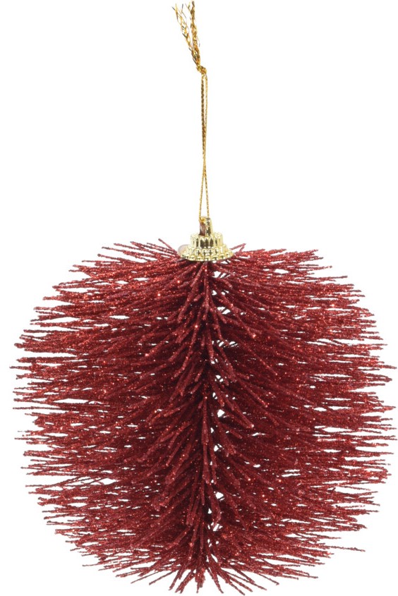 Bombka bordo szczotkowana 8 cm elegancka zawieszka choinkowa dekoracja