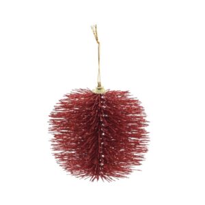 Bombka bordo szczotkowana 8 cm elegancka zawieszka choinkowa dekoracja