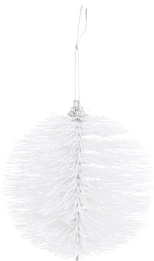 Bombka biała szczotkowana 10 cm elegancka zawieszka choinkowa dekoracja