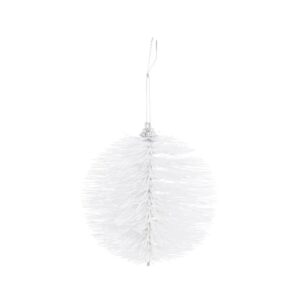 Bombka biała szczotkowana 10 cm elegancka zawieszka choinkowa dekoracja
