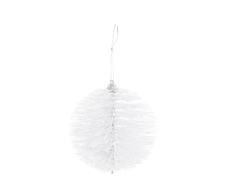 Bombka biała szczotkowana 10 cm elegancka zawieszka choinkowa dekoracja