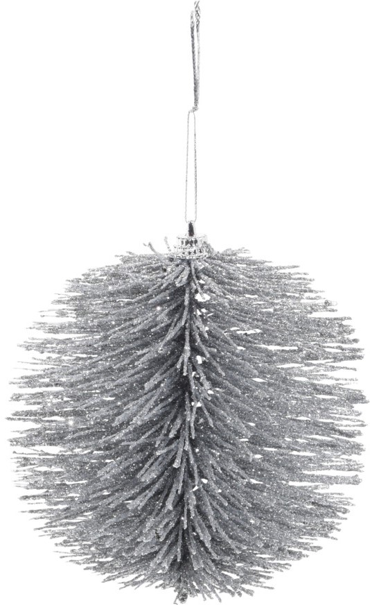 Bombka srebrna szczotkowana 8 cm elegancka zawieszka choinkowa dekoracja