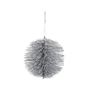 Bombka srebrna szczotkowana 8 cm elegancka zawieszka choinkowa dekoracja