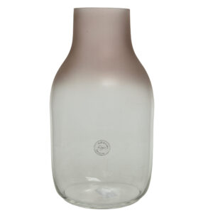 Szklany wazon ombre różowy elegancka dekoracja do wnętrza 35×18 cm