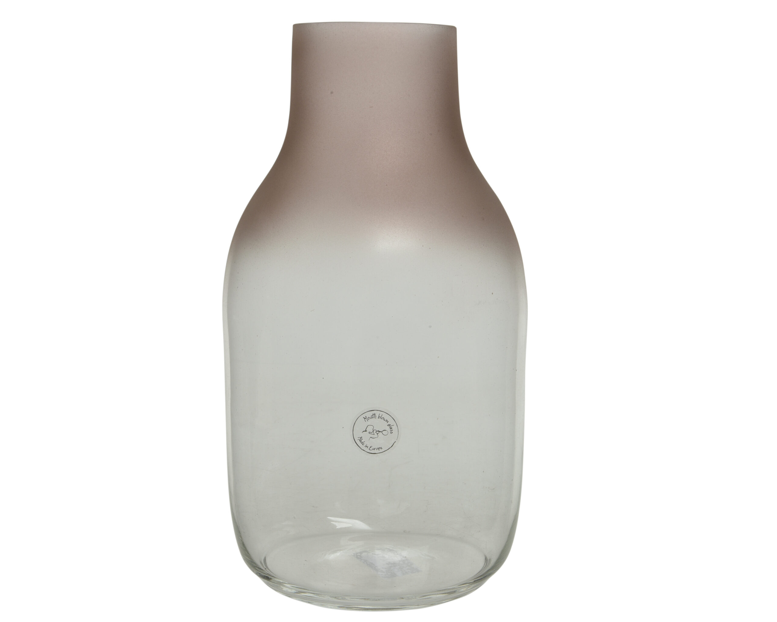 Szklany wazon ombre różowy elegancka dekoracja do wnętrza 35x18 cm