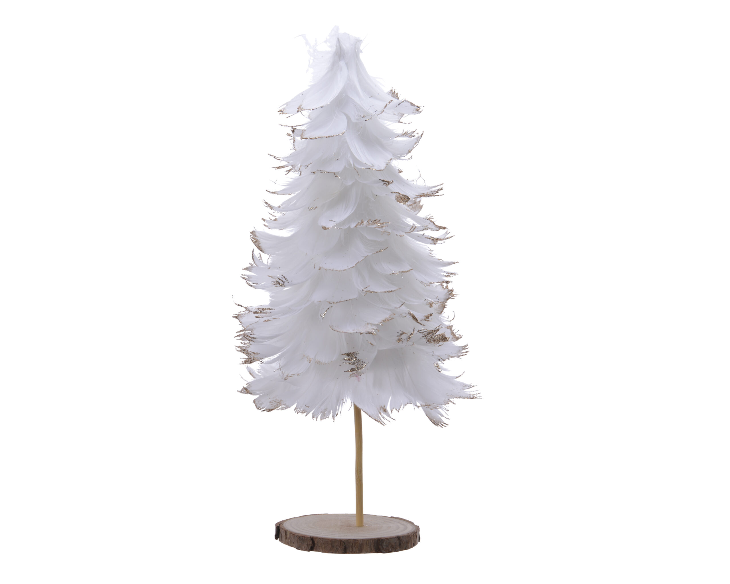 Choinka dekoracyjna z białych piór delikatna i elegancka ozdoba świąteczna