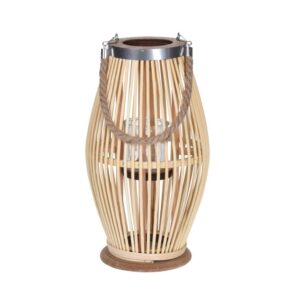 LAMPION na świeczkę BAMBUSOWY do zawieszenia BOHO 21×38 cm