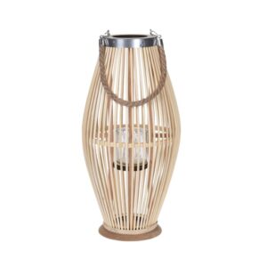 LAMPION na świeczkę BAMBUSOWY do zawieszenia BOHO 24×48 cm