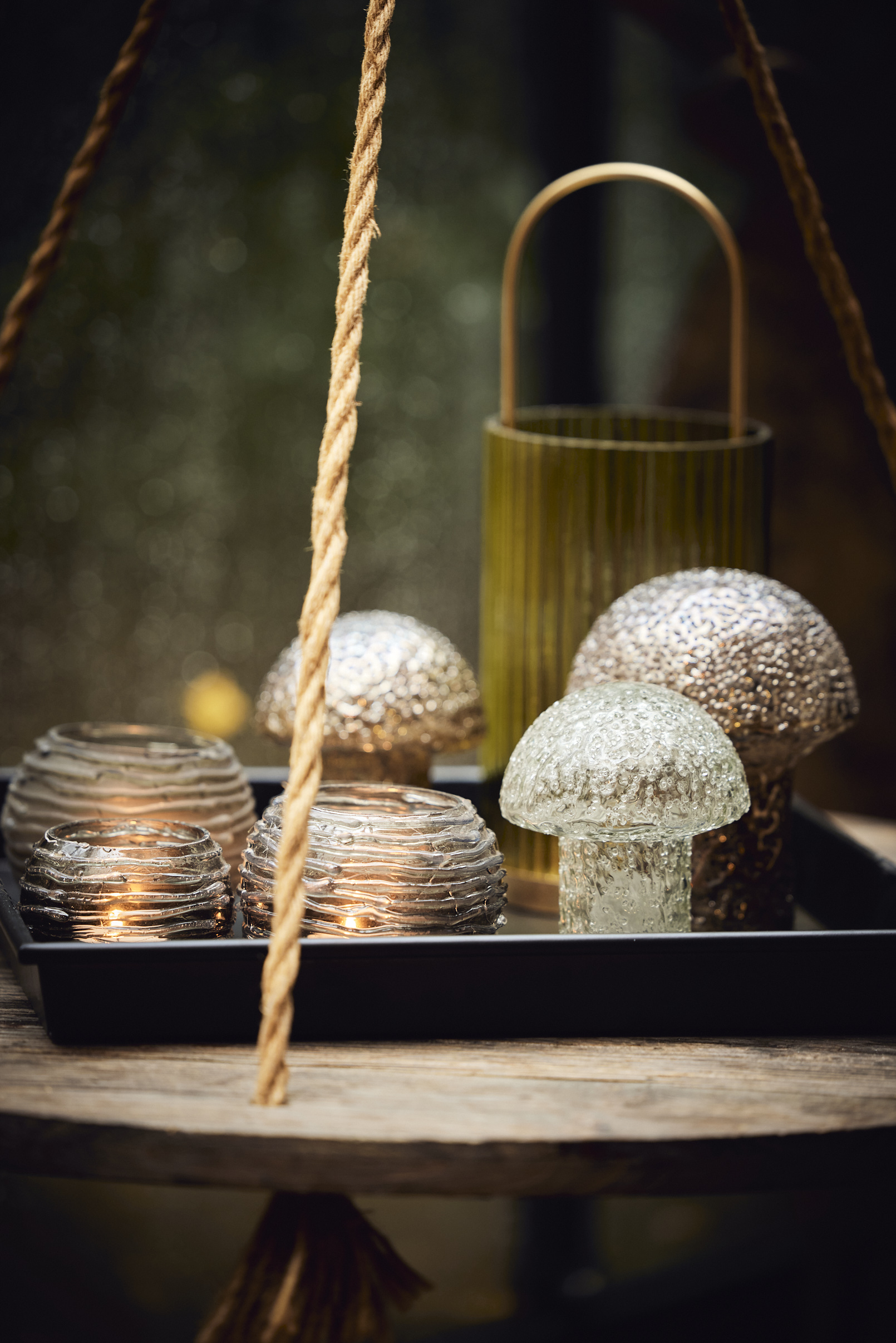 Szklany grzyb dekoracyjny do wnętrz 12 cm