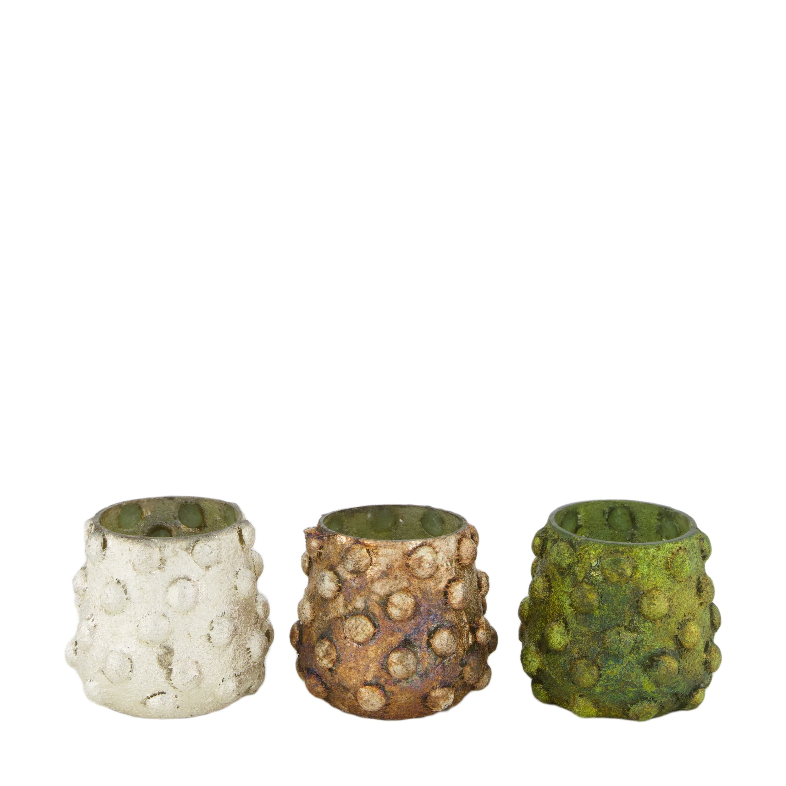 Świecznik dekoracyjny rustykalny z chropowatą strukturą 7x9x9 cm