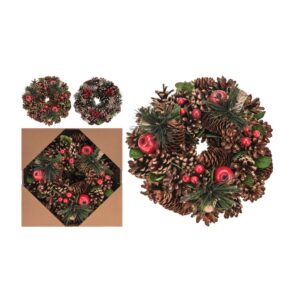 Wianek naturalny dekoracyjny na drzwi lub stół rustykalny elegancki 26×8 cm