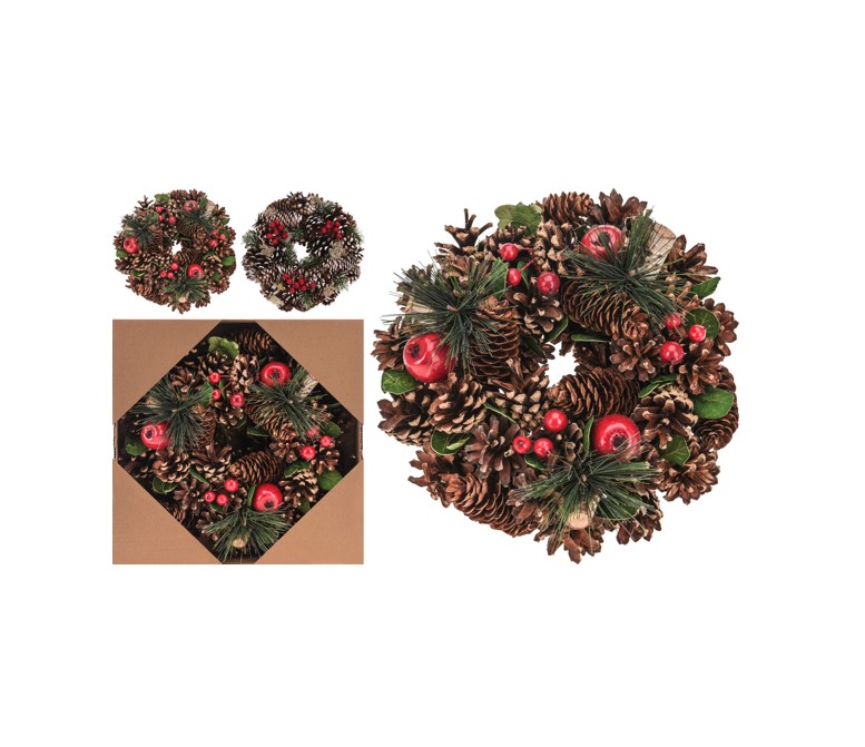 Wianek naturalny dekoracyjny na drzwi lub stół rustykalny elegancki 26x8 cm