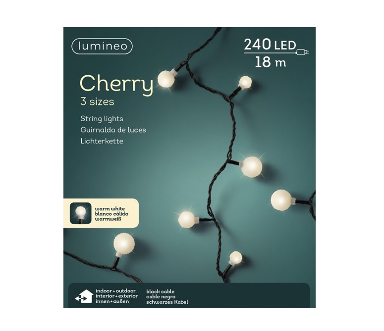 Lampki choinkowe ciepłe białe światło 240 LED 18 m