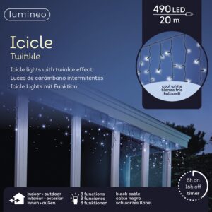 Kurtyna świetlna zimne białe światło 490 diod LED 20 m