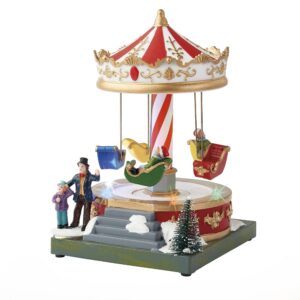 Dekoracja LED zimowa sceneria karuzela muzyczna świecąca świąteczna 18,5 cm