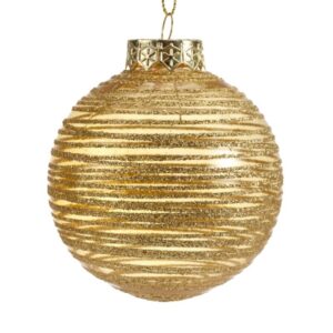 Lekka bombka świąteczna z plastiku z brokatem ozdoba choinkowa 8 cm