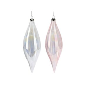 Szklana bombka świąteczna kropla przezroczysta dekoracja choinkowa 21 cm