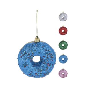 Brokatowa zawieszka donut na choinkę – słodka i zabawna dekoracja