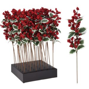 Gałązka jagód na piku 60 cm czerwona