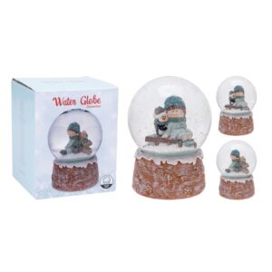 Zimowa kula wodna efektowna dekoracja świąteczna z brokatem 10 cm