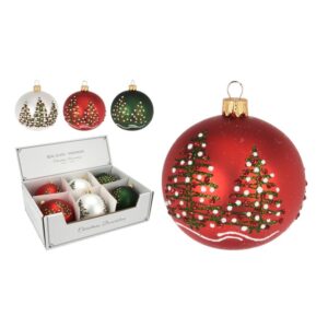 Szklana matowo perłowa bombka choinkowa 10 cm