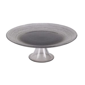 Szklana patera na nóżce nowoczesna dekoracja stołu 28 cm