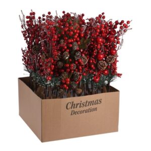 Świąteczna gałązka na piku z jagodami – dekoracja choinkowa i wnętrz