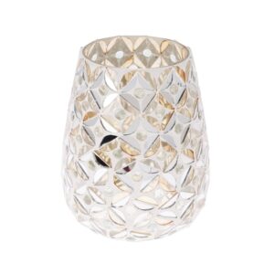 Szklany świecznik dekoracyjny elegancka ozdoba wnętrza 16×14 cm