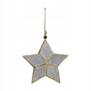 Zawieszka gwiazda złota z perłowym środkiem – elegancka ozdoba świąteczna