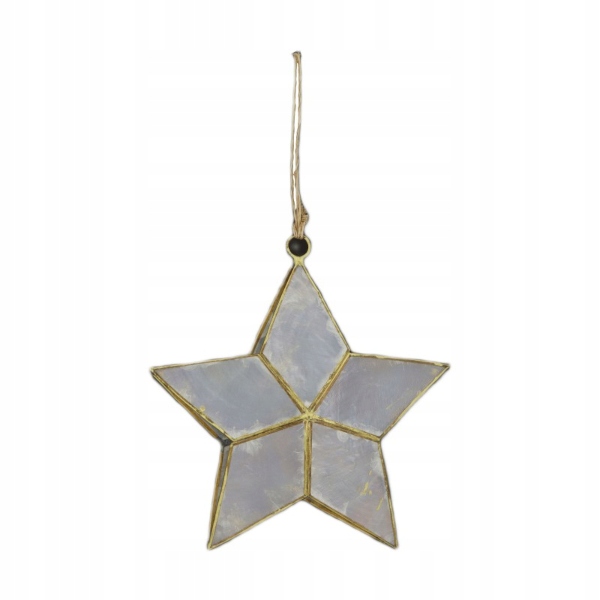 Zawieszka gwiazda złota z perłowym środkiem – elegancka ozdoba świąteczna