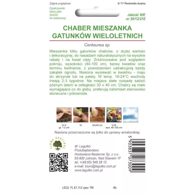 CHABER MIESZANKA GATUNKÓW WIELOLETNICH MIESZANKA LEGUTKO