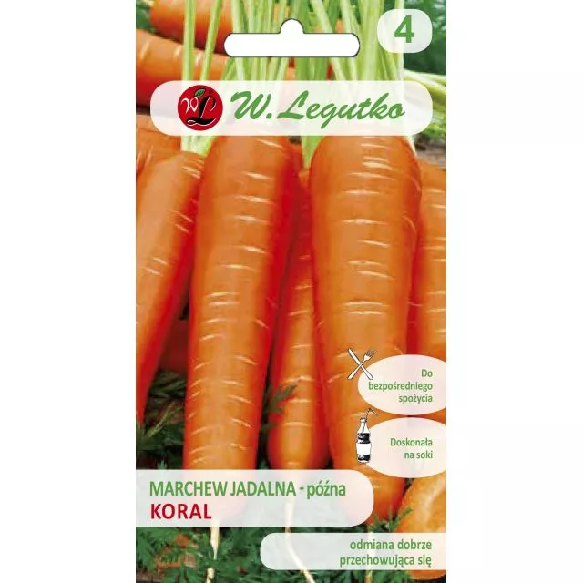 Marchew jadalna Koral nasiona 5 g W. Legutko