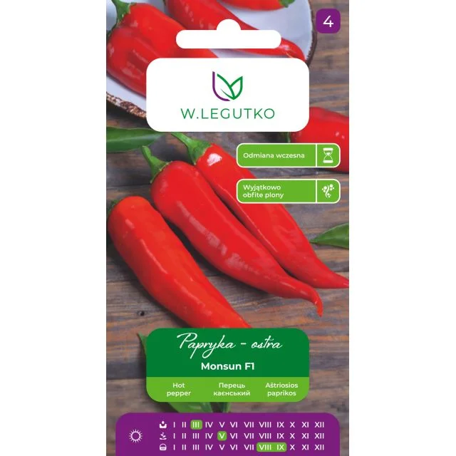 Papryka czerwona podłużna Monsun F1 0,3g