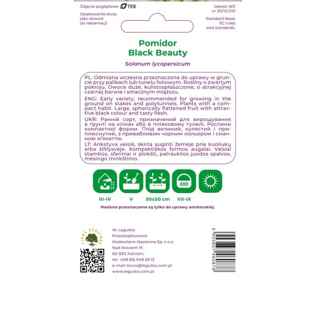 Pomidor Black Beauty 0,2g Legutko