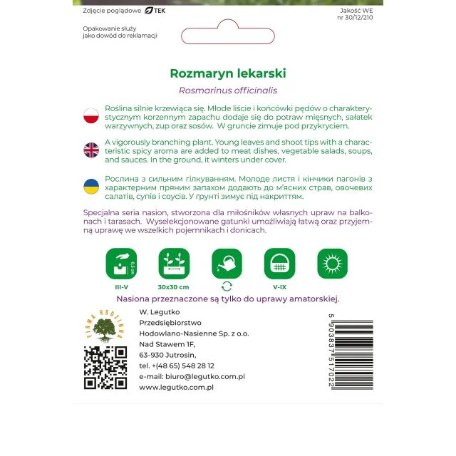 Rozmaryn lekarski 0.10g W.Legutko