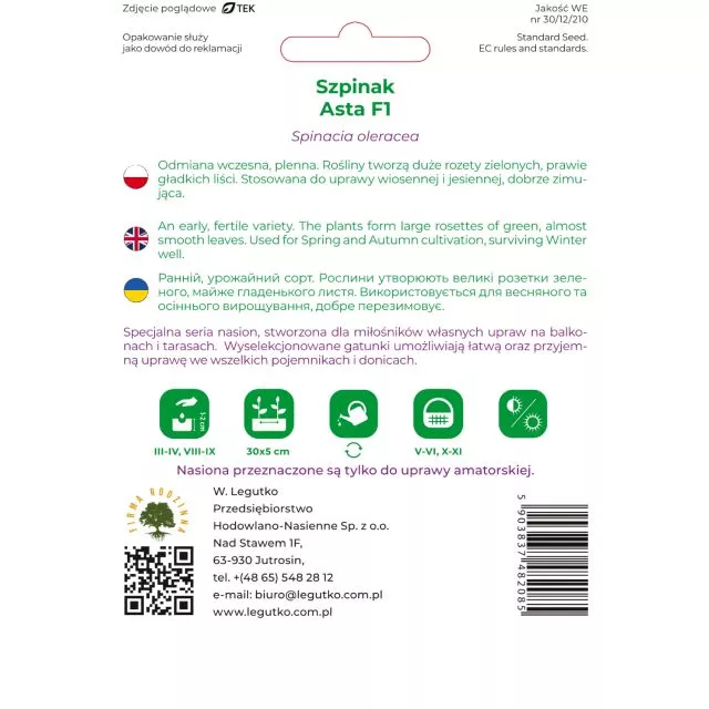 Szpinak Asta F1 10g W. Legutko